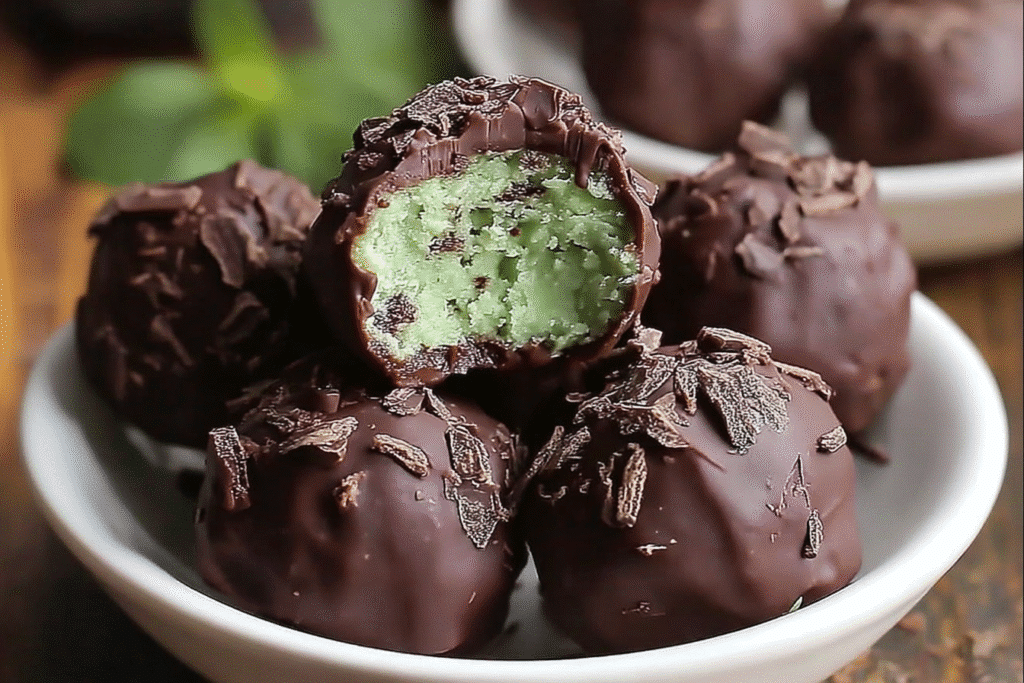Chocolate Mint Protein Bites