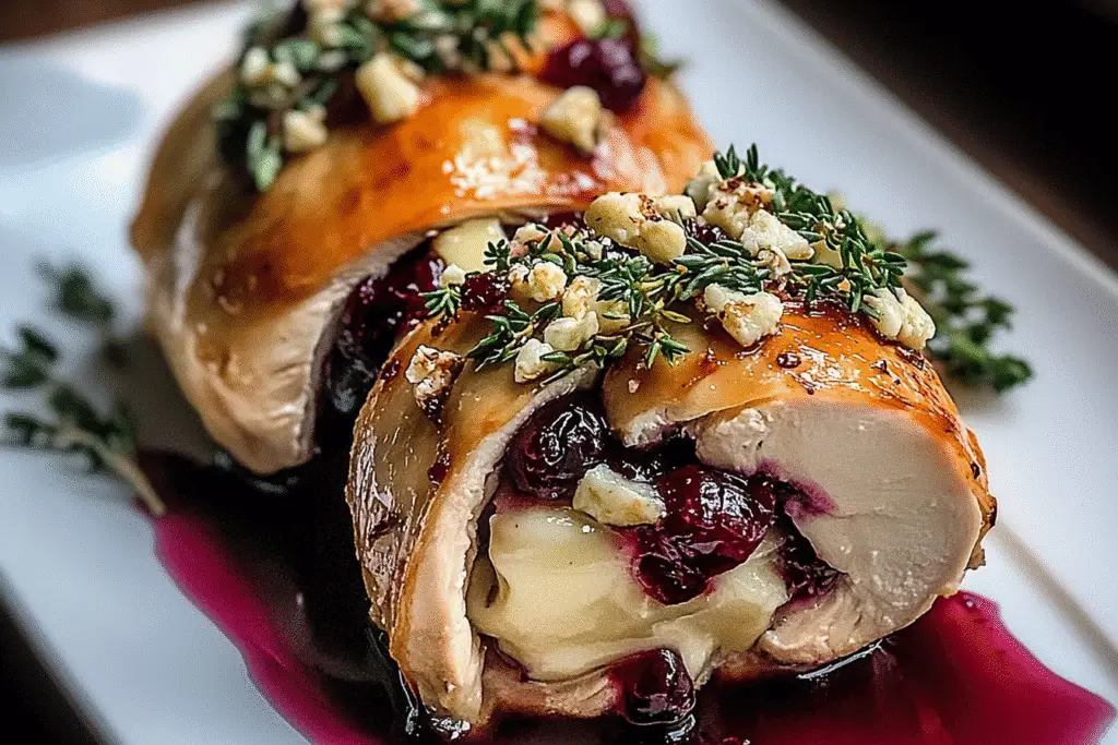 Cranberry Brie Stuffed Chicken