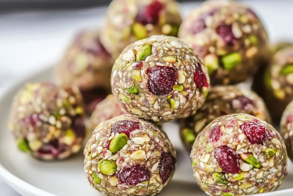 Cranberry Pistachio Protein Bites