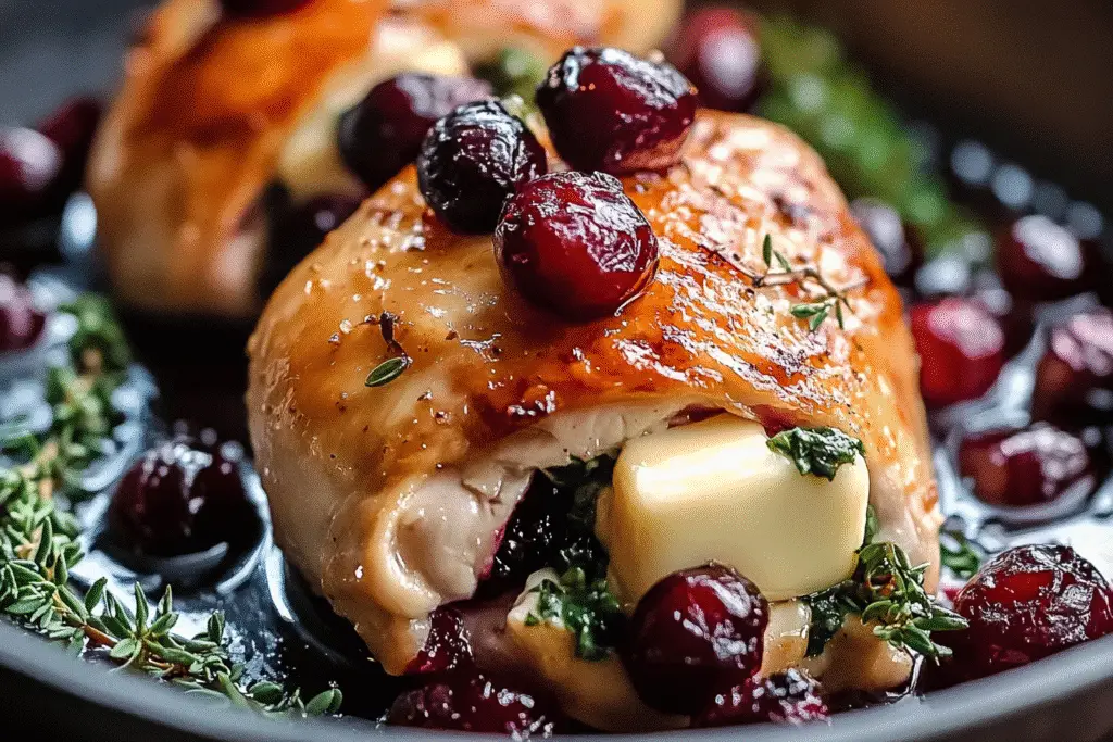 Cranberry and Brie Stuffed Chicken