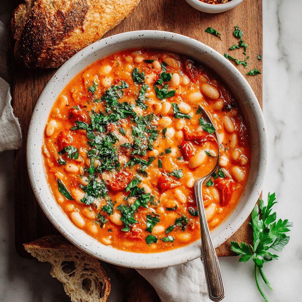 Creamy Vegan Tomato White Bean Stew