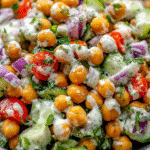 Crispy Cucumber Chickpea Ranch Salad