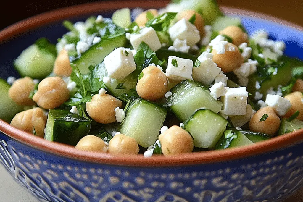 Cucumber Chickpea Greek Salad