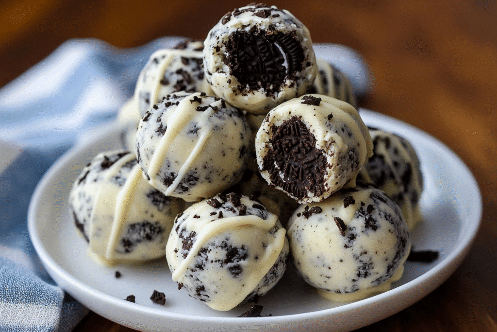 Delicious Cream Cheese Oreo Protein Balls