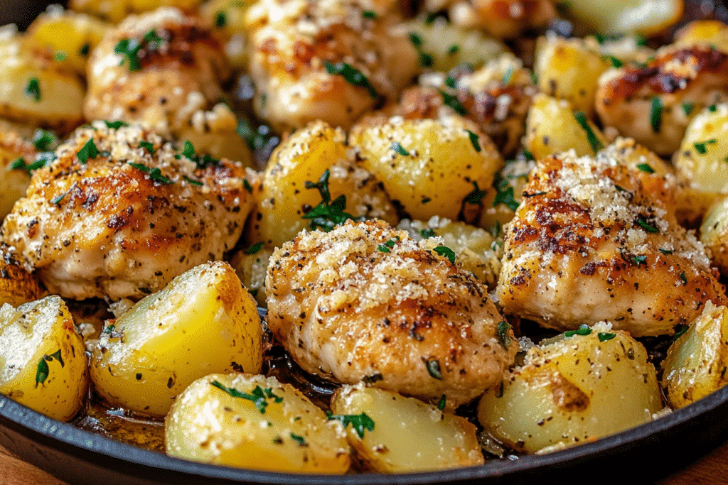 Easy Garlic Parmesan Chicken And Potatoes