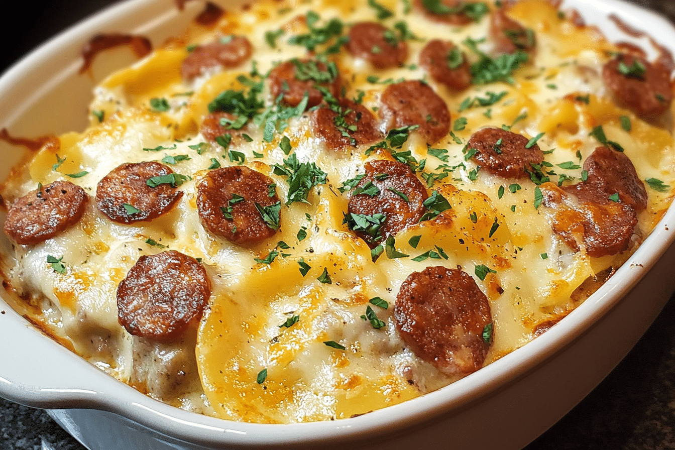 Easy Pierogi Sausage Casserole