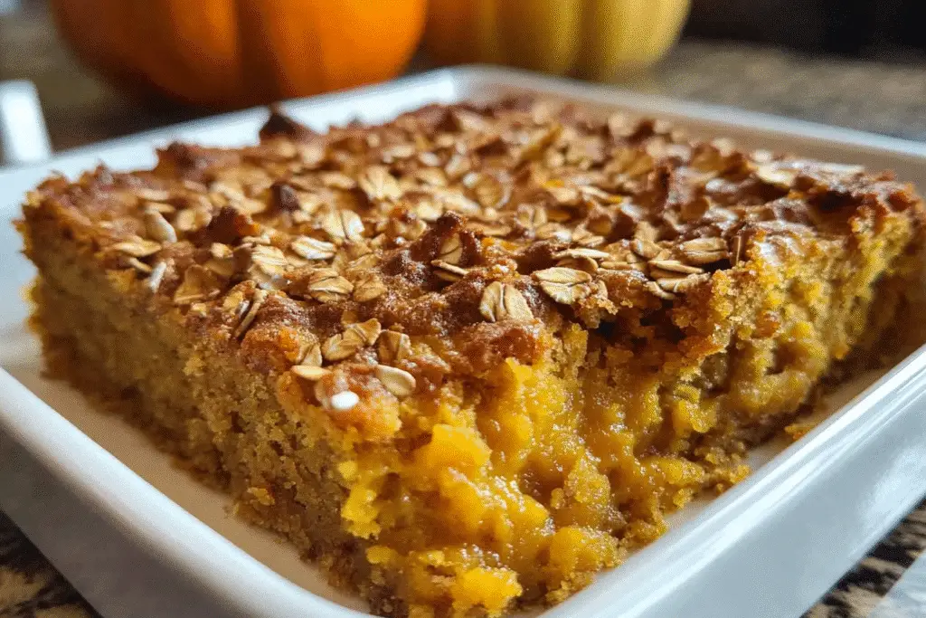 Easy Pumpkin Oatmeal Dump Cake