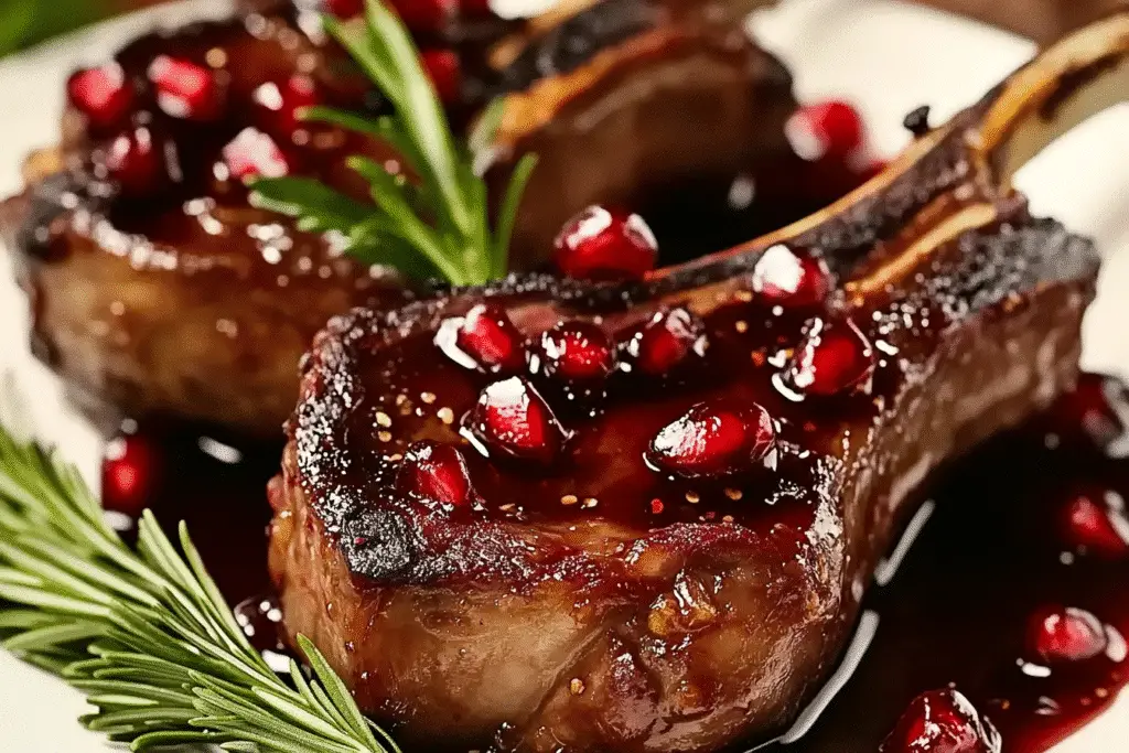 Fancy Pomegranate Lamb Chops