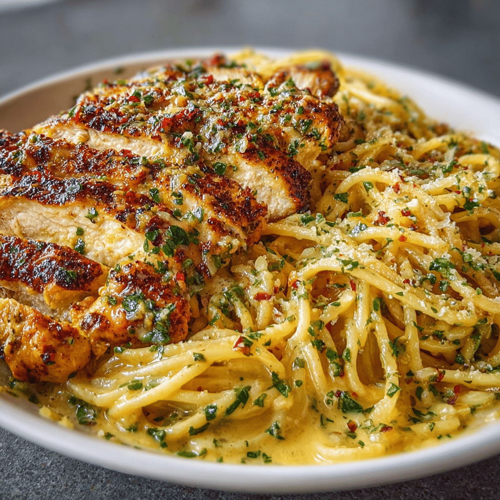 Garlic Parmesan Chicken Spaghetti