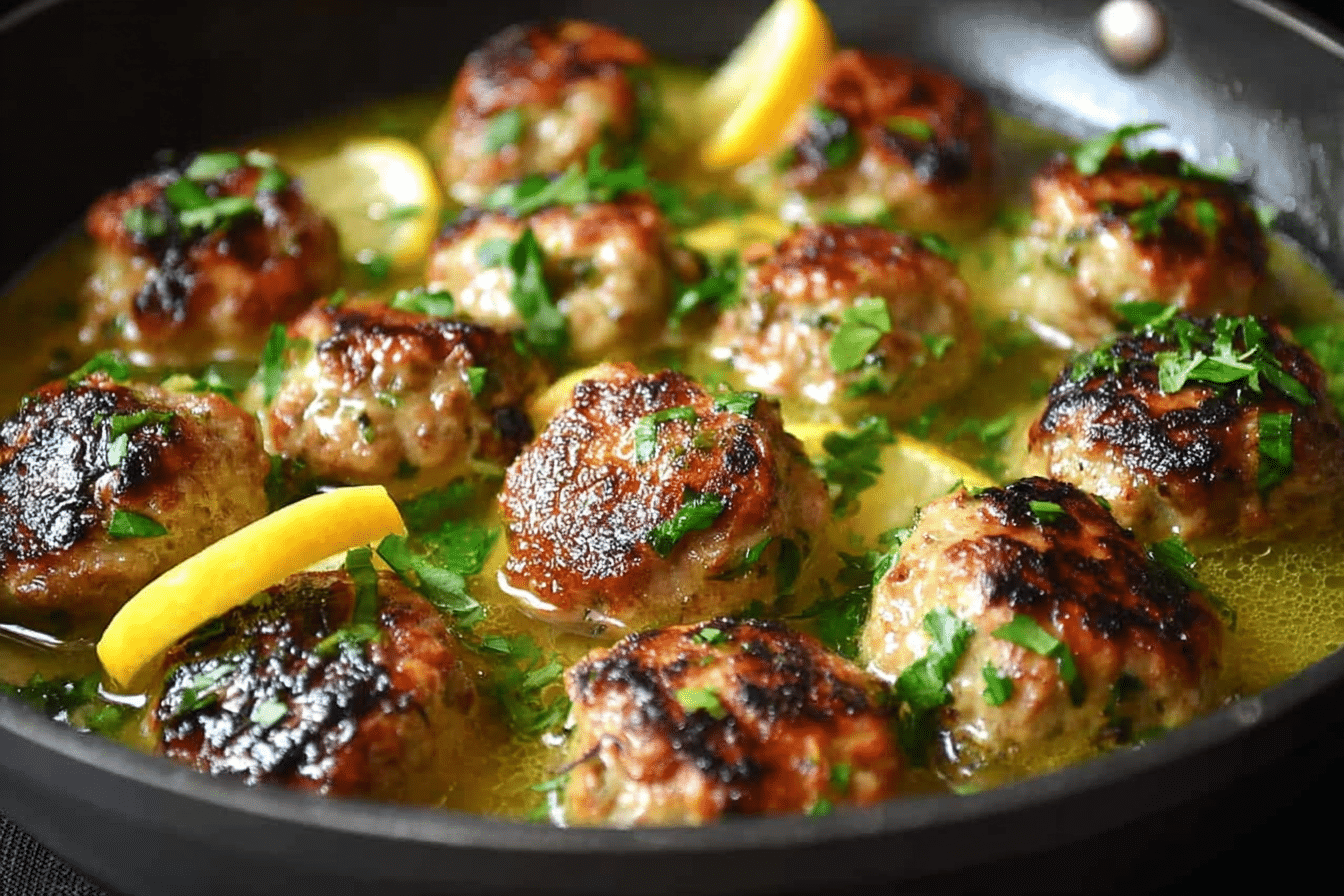 Greek Meatballs (Keftedes) in Lemony Broth