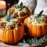 Ground Turkey and Brown Butter Sage Stuffed Mini Pumpkins