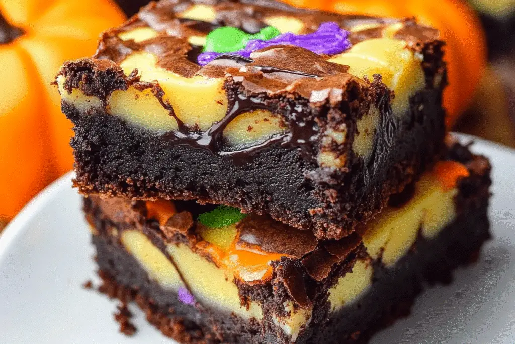 Halloween Cheesecake Brownies