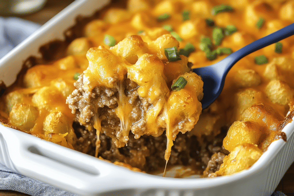 Hearty Tater Tot Casserole with Ground Beef