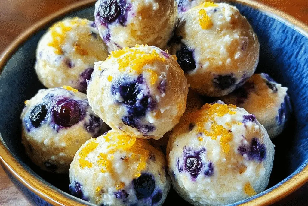 Lemon Blueberry Cottage Cheese Protein Bites