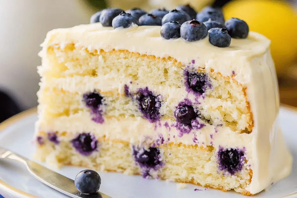 Lemon Blueberry Cream Cake