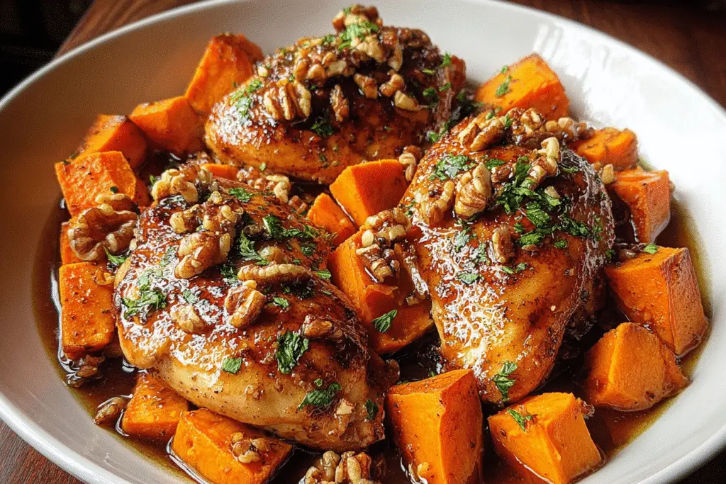 Maple-Glazed Chicken with Sweet Potatoes
