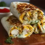 Ooey-Gooey Cheesy Garlic Chicken Wraps