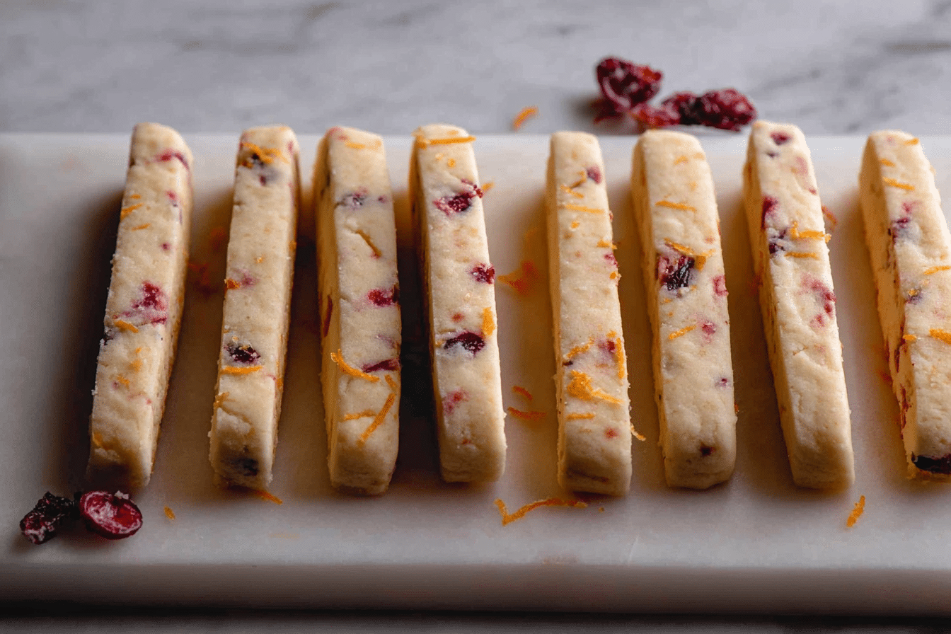 Orange Cranberry Shortbread Cookies