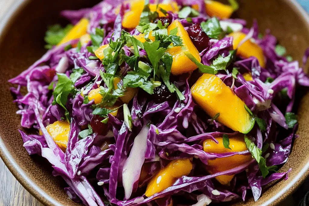 Purple Cabbage, Mango & Cranberry Slaw