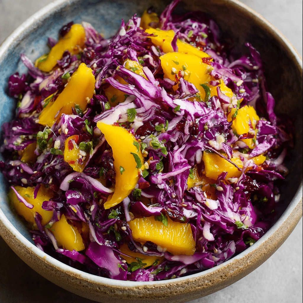 Purple Cabbage, Mango & Cranberry Slaw