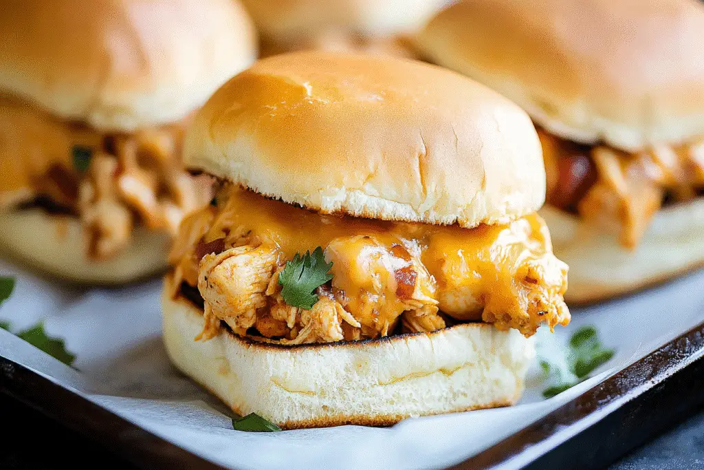 Queso Chipotle Chicken Sliders