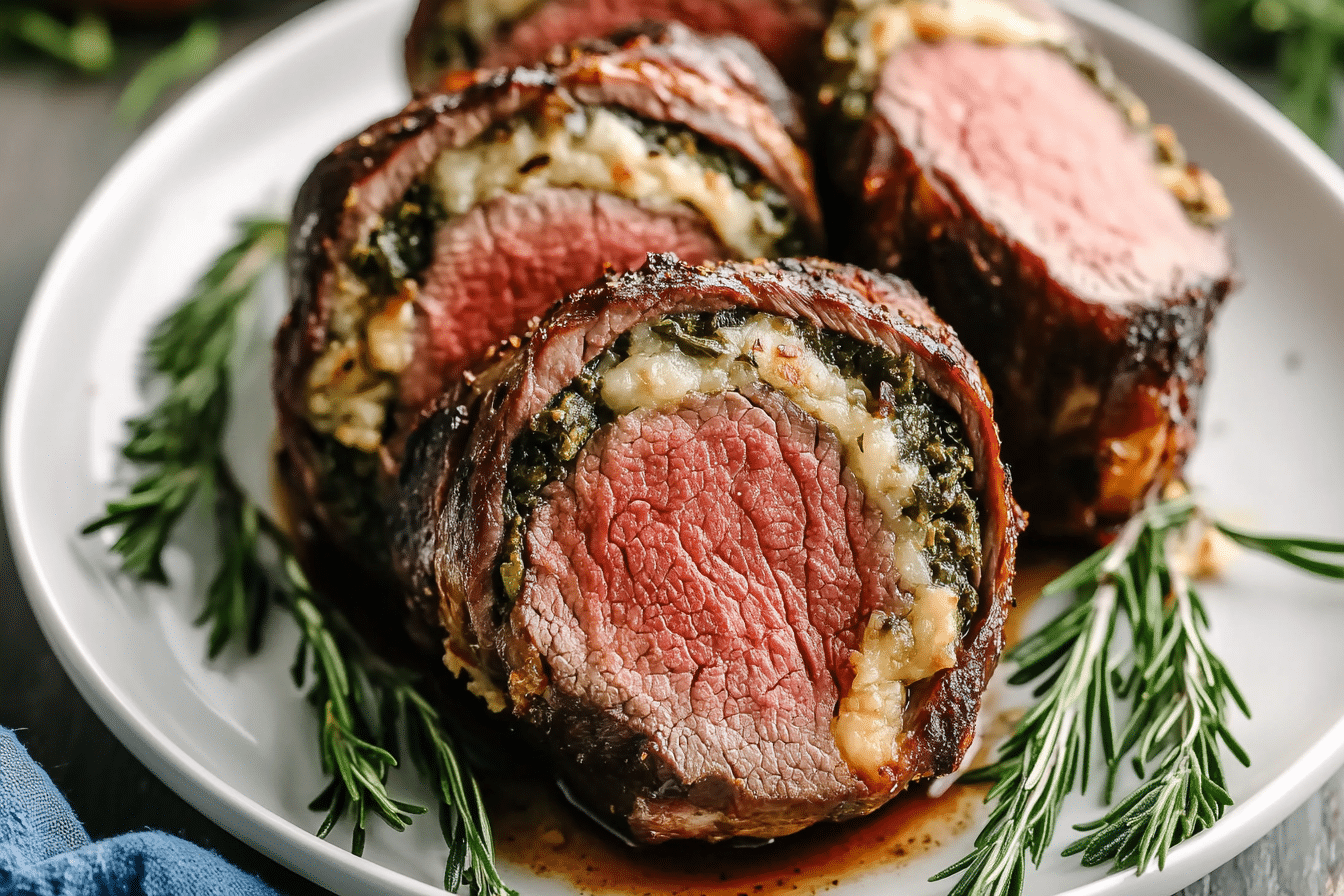 Quick Christmas Stuffed Beef Tenderloin