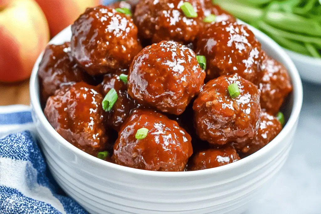 Slow Cooker Apple Butter Meatballs