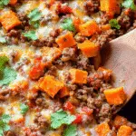 Southwest Ground Beef and Sweet Potato Skillet
