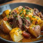 Steak Cheddar Potato Slow Cooker
