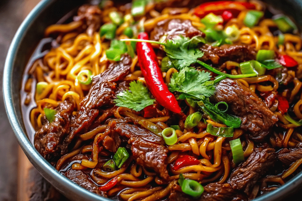 Sticky Beef Noodles