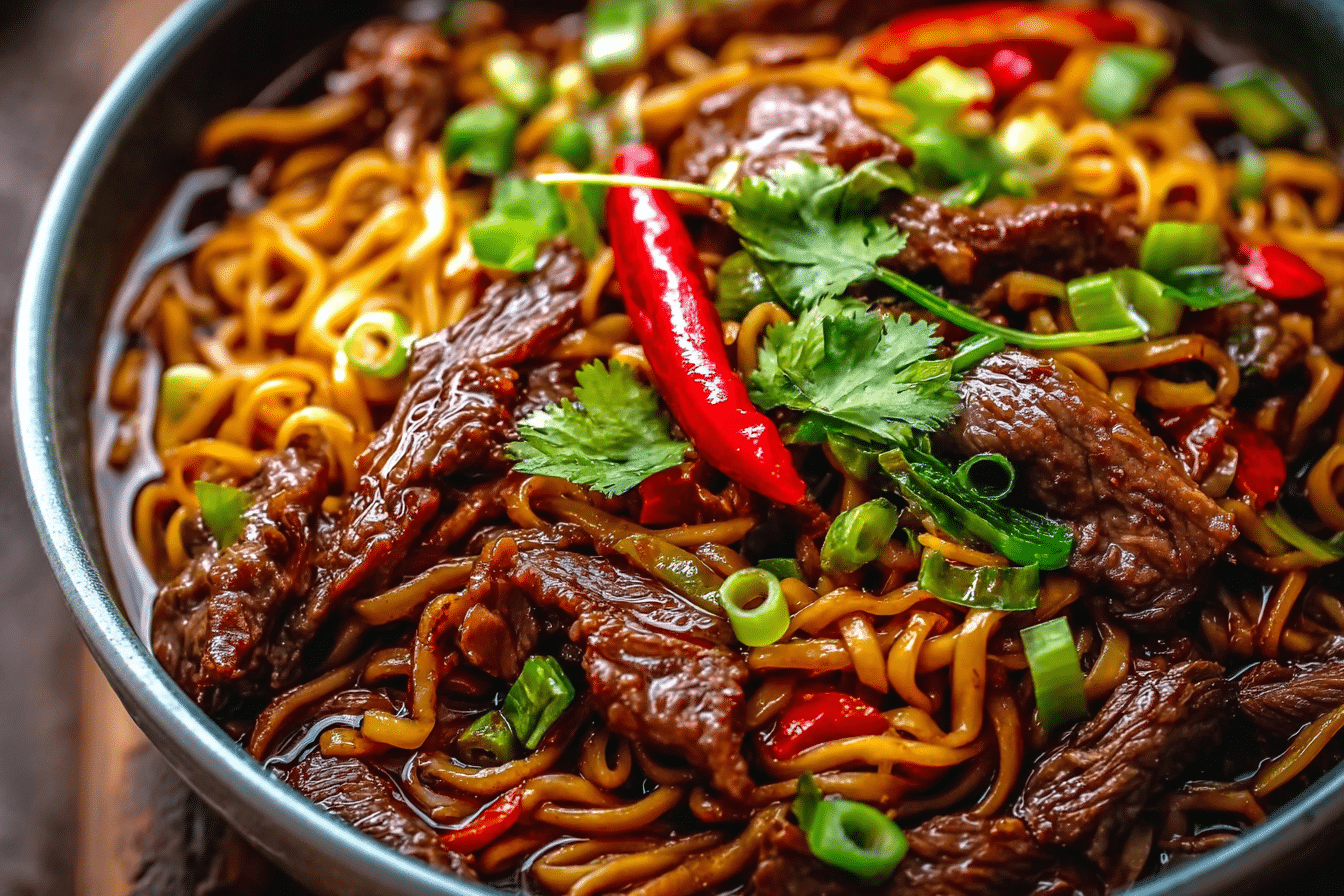 Sticky Beef Noodles