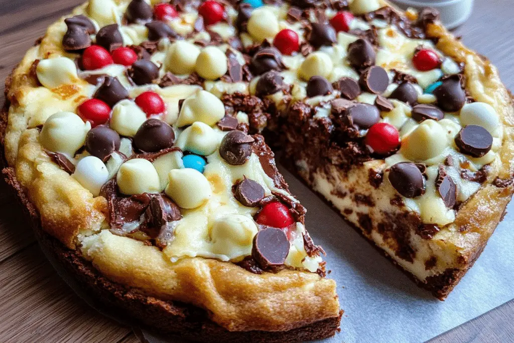 White Chocolate Brownie Pizza