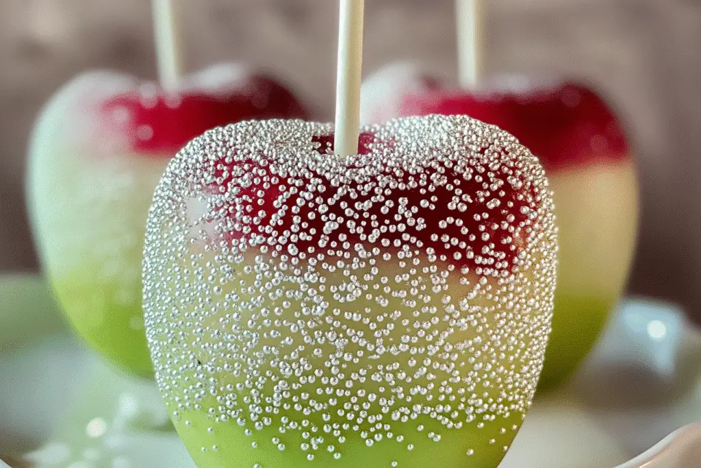 White Sparkle Candy Apples