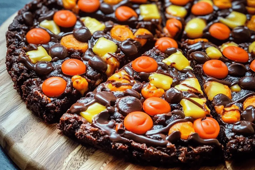 Wicked Good Halloween Brownie Pizza