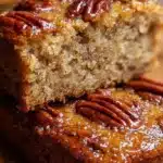 Sweet Alabama Pecanbread with pecans on a wooden table