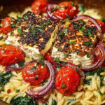 Baked Feta Orzo Spinach
