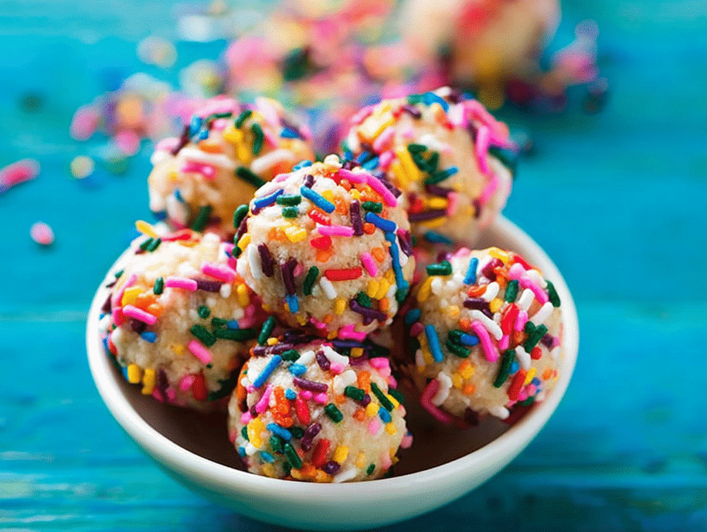Birthday Cake Confetti Protein Balls
