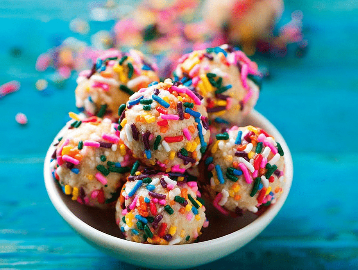 Birthday Cake Confetti Protein Balls