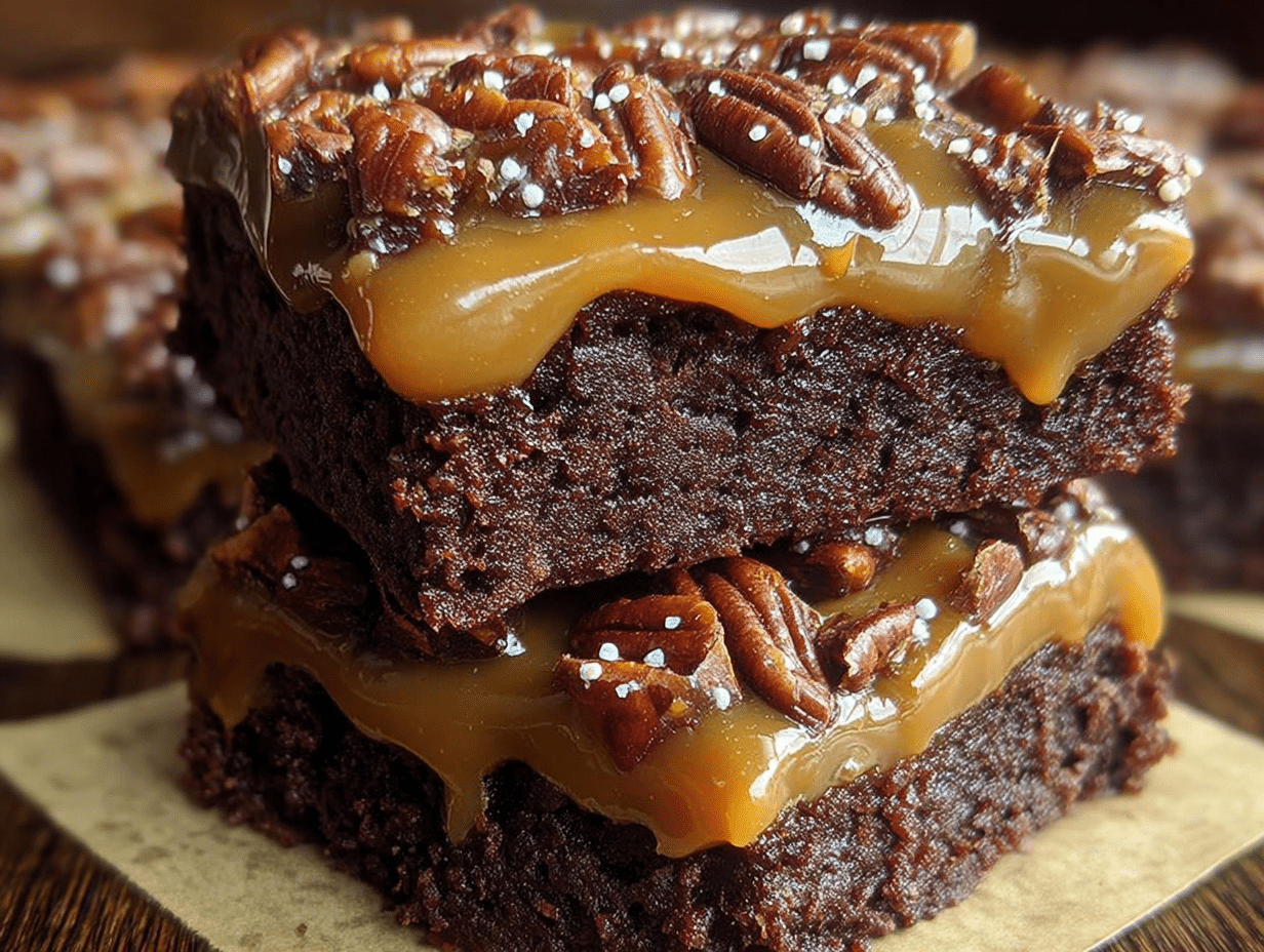 Cake Mix Caramel Brownies