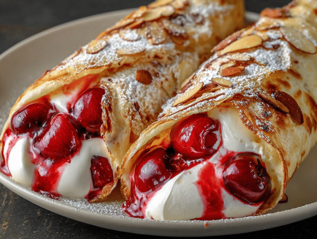 Cherry Pie Filling Breakfast Wraps