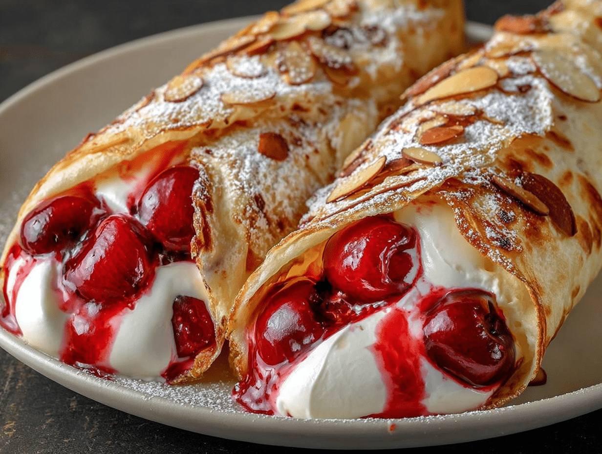 Cherry Pie Filling Breakfast Wraps