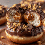 Chocolate Peanut Butter Cup Stuffed Donuts