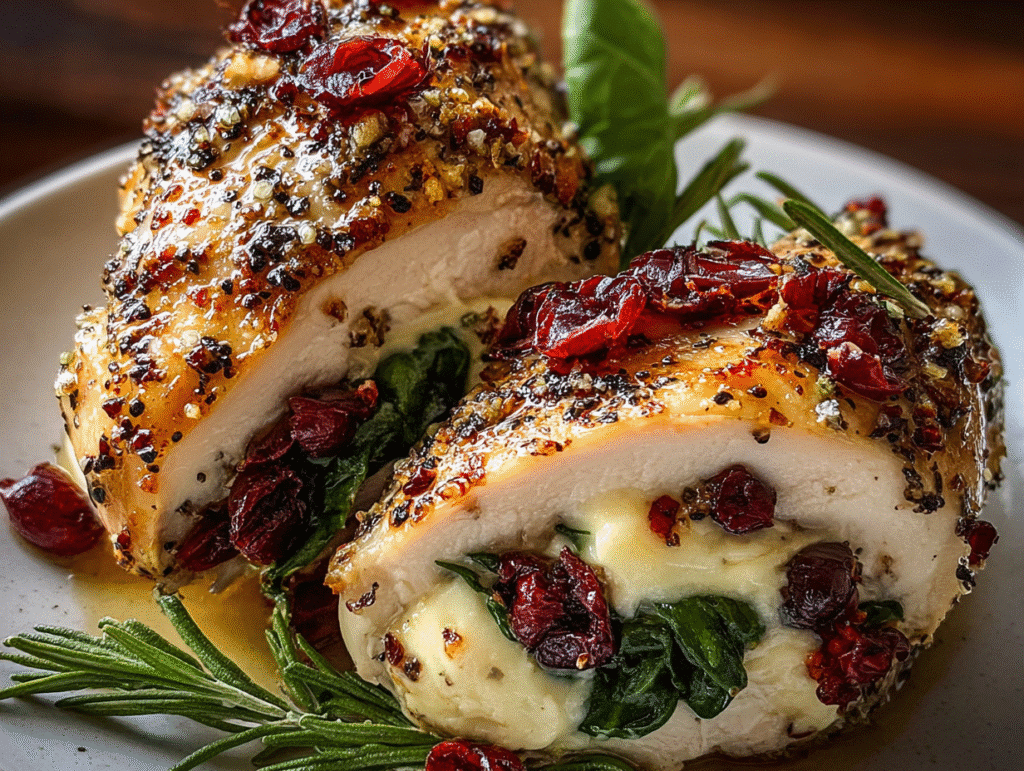 Cranberry Brie Stuffed Chicken