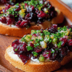 Cranberry Jalapeño Tapenade Crostini