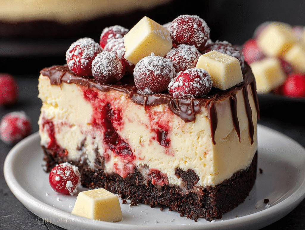 Cranberry White Chocolate Cheesecake