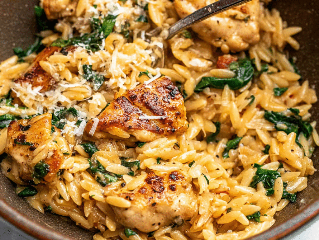 Creamy Italian Chicken and Orzo Skillet