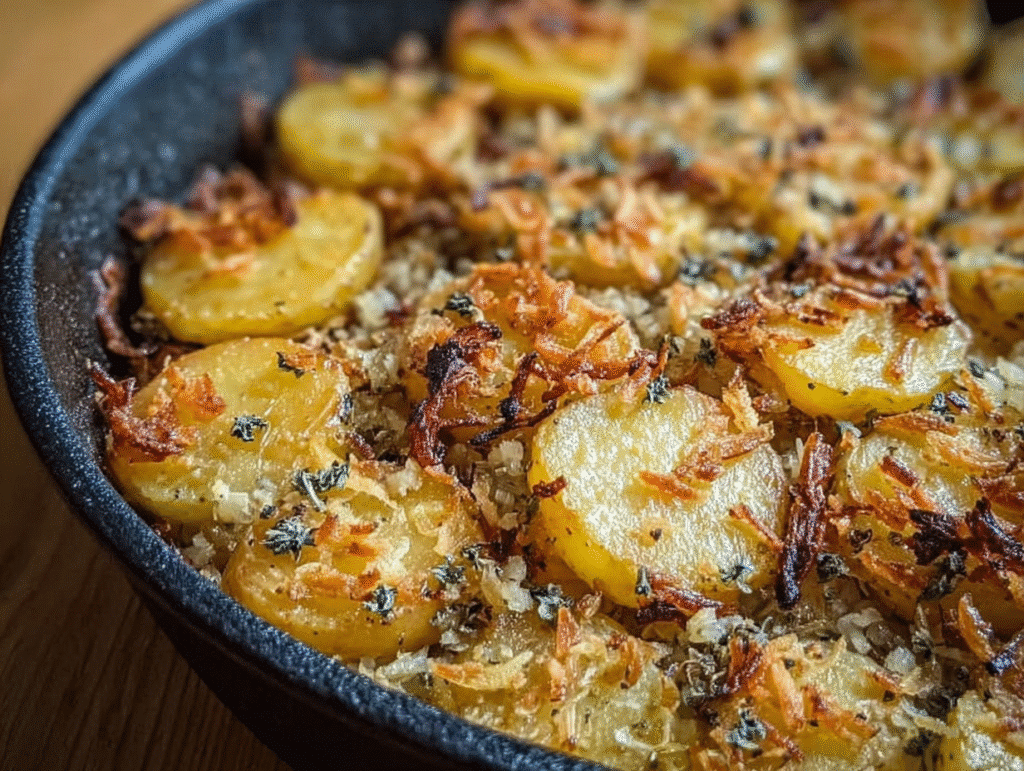 Crispy Garlic Skillet Potatoes