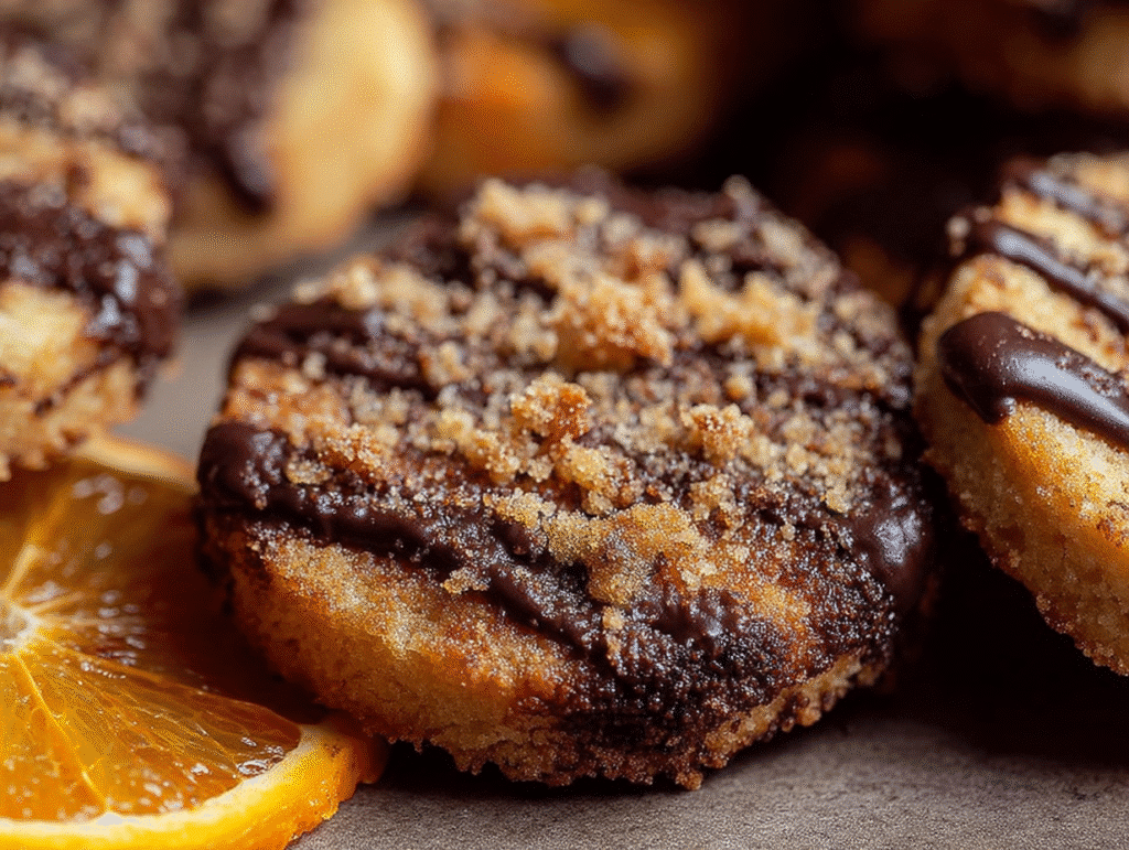 Dark Chocolate Orange Shortbread Cookies