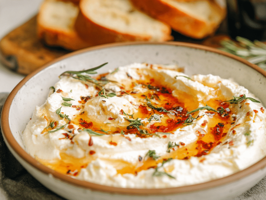 Delicious Ricotta Dip with Hot Honey