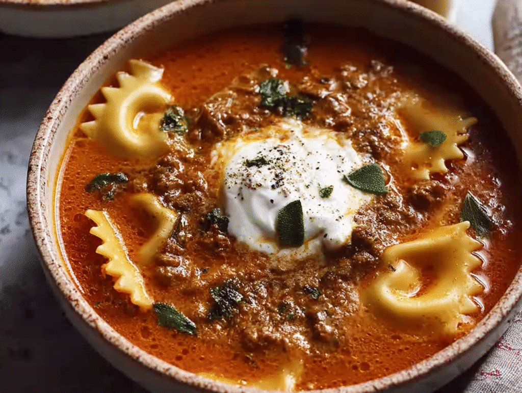 Easy Chicken Lasagna Soup